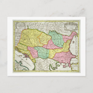 Postal Mapa del Reino de Hungría y de los Estados que