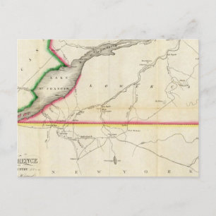 Postal Mapa del río San Lorenzo y el país adyacente