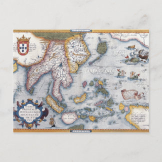 Postal Mapa del siglo XVI de Asia Sudoriental e Indonesia