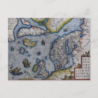 Postal Mapa del siglo XVI de Escandinavia
