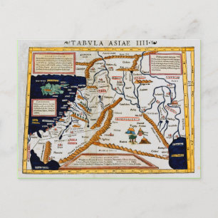 Postal Mapa del siglo XVI de Medio Oriente