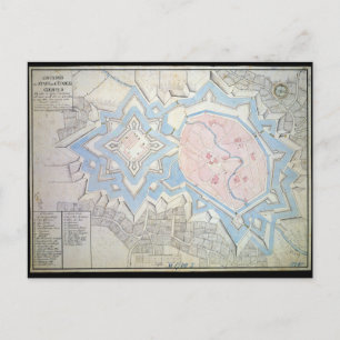 Postal Mapa del siglo XVII de Coesfeld Ludgerusburg Alema