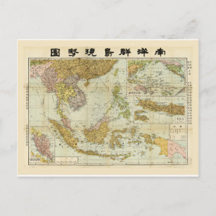 Postal Mapa del Sudeste Asiático (1936)