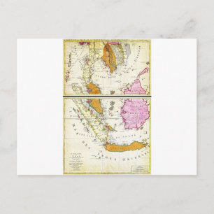 Postal Mapa del Sudeste Asiático de Singapur de 1710 inau