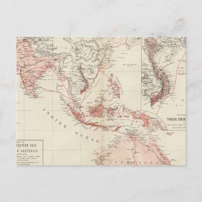 Postal Mapa del sudeste asiático y el norte de Australia (Anverso)