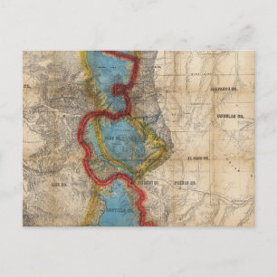 Postal Mapa del Territorio de Colorado