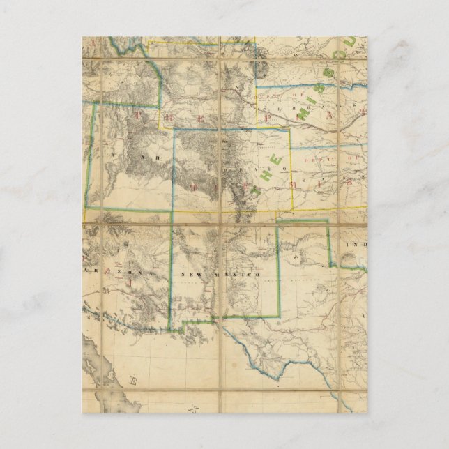 Postal Mapa Del Territorio De Los Estados Unidos 2 (Anverso)
