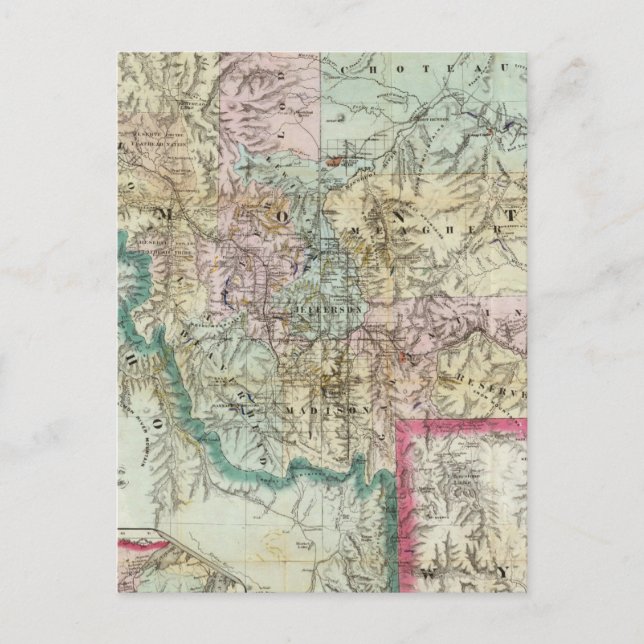 Postal Mapa Del Territorio De Montana (Anverso)