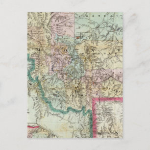 Postal Mapa Del Territorio De Montana