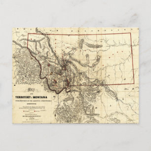 Postal Mapa del Territorio de Montana (1865)