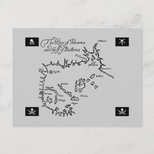 Postal Mapa del tesoro pirata