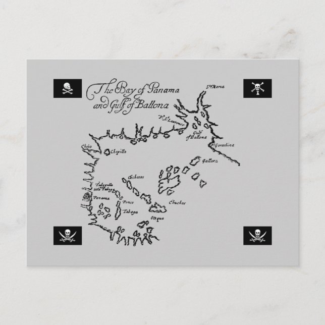 Postal Mapa del tesoro pirata (Anverso)