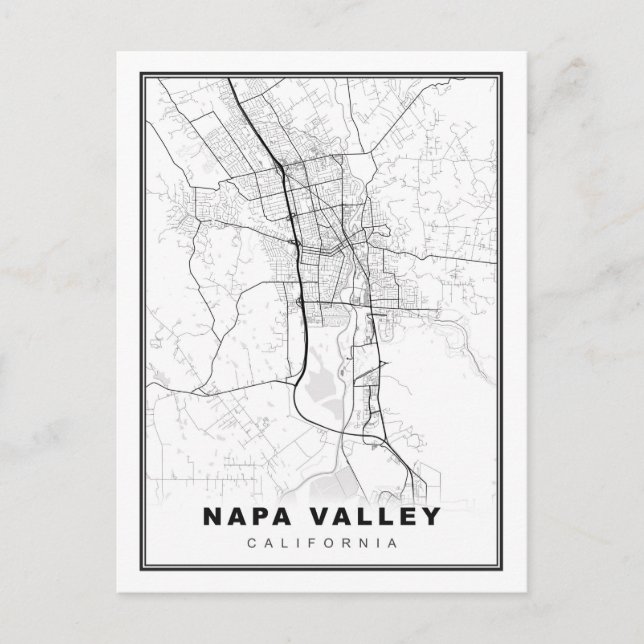Postal Mapa del Valle de Napa (Anverso)