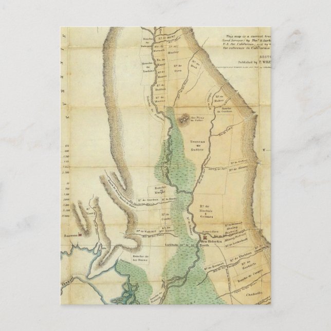 Postal Mapa del Valle del Sacramento (Anverso)