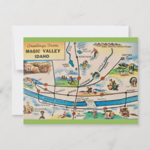Postal Mapa del Valle Mágico de Idaho