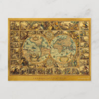 Mapa del Viejo Mundo Antiguo Vintage ilustrado