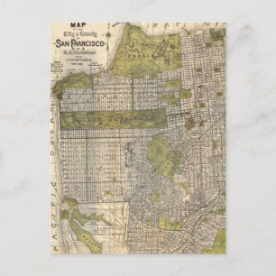 Postal Mapa del vintage de San Francisco (1932)