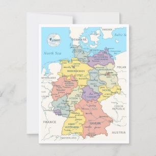 Postal Mapa detallado de Alemania