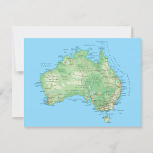 Postal Mapa detallado de Australia