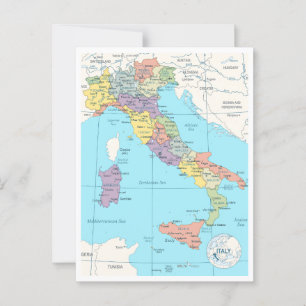 Postal Mapa detallado de Italia