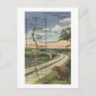 Postal Mapa detallado de la "Autopista Dream"