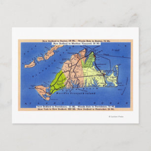 Postal Mapa detallado de la isla
