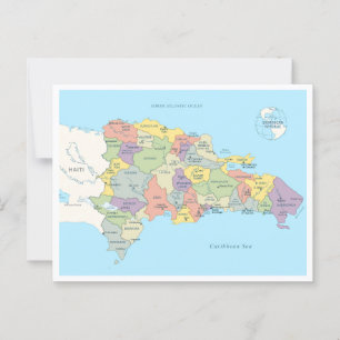 Postal Mapa detallado de la República Dominicana