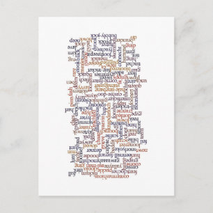 Postal Mapa Dorado de Word