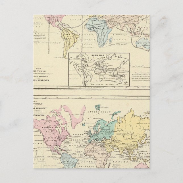 Postal Mapa en color del mundo (Anverso)