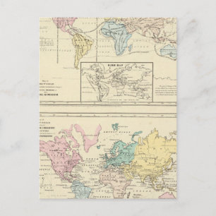 Postal Mapa en color del mundo