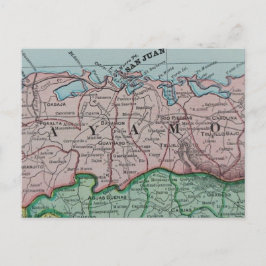 Postal Mapa español de la región de San Juan de Puerto Ri