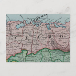 Postal Mapa español de la región de San Juan de Puerto Ri