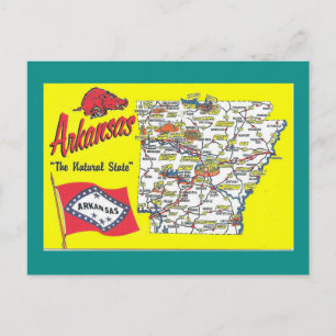 Postal Mapa estatal de Arkansas