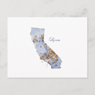 Postal Mapa estatal de Blue & Gold California