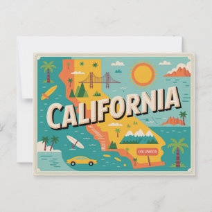 Postal Mapa estatal de California
