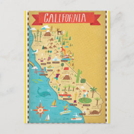 Postal Mapa estatal de California