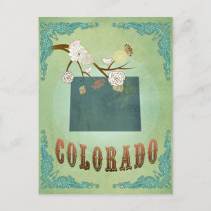 Postal Mapa Estatal de Colorado - Verde