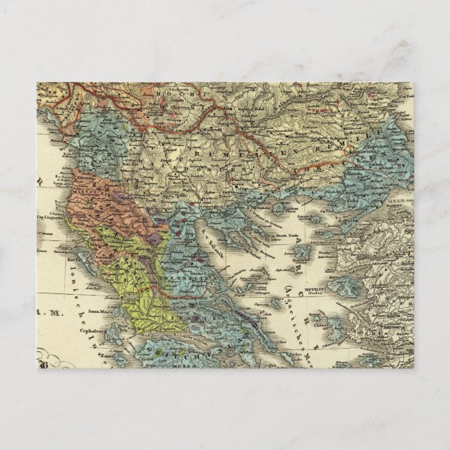 Postal Mapa etnográfico del Imperio Otomano (Anverso)