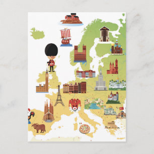 Postal Mapa europeo de Personalizados