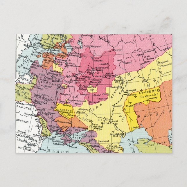 POSTAL MAPA: EXPANSIÓN DE RUSIA (Anverso)