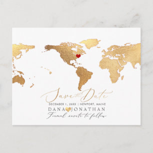 Postal Mapa falso de oro, cualquier destino guardar la fe