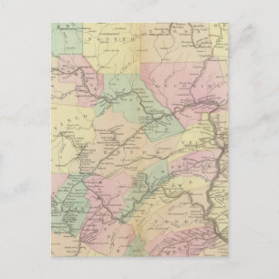 Postal Mapa ferroviario de Penn