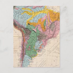 Postal Mapa físico de Sudamérica
