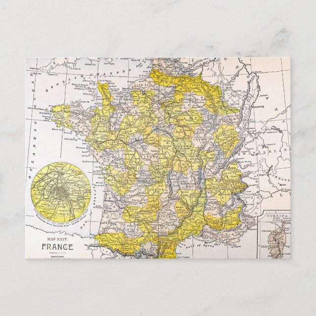 POSTAL MAPA: FRANCIA (Anverso)