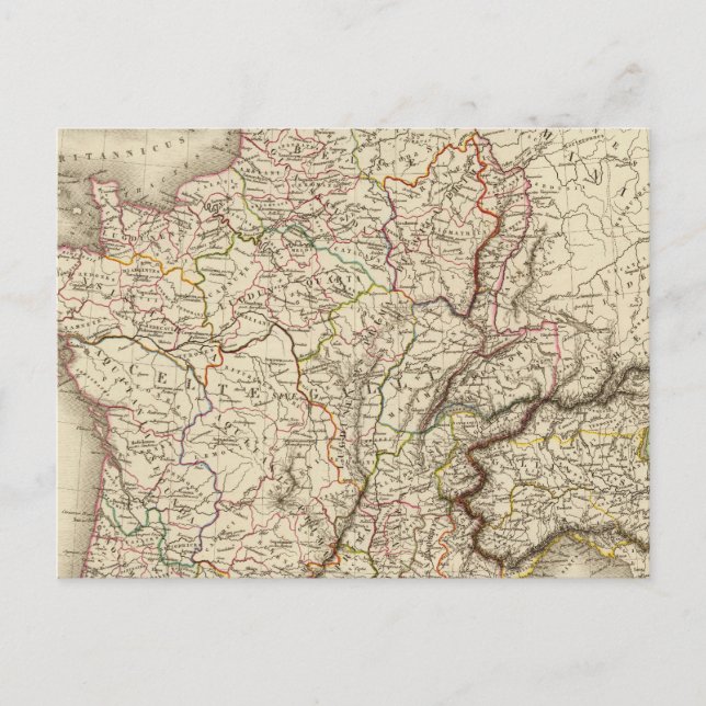 Postal Mapa general de Gaul (Anverso)