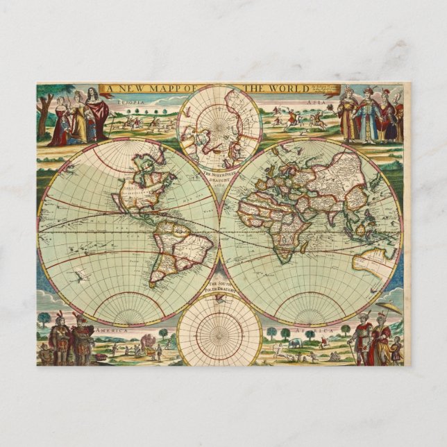 Postal Mapa general de la vieja antigüedad del mundo (Anverso)