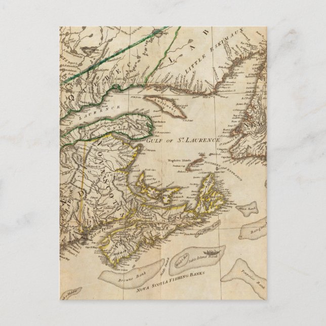 Postal Mapa general de las colonias británicas del norte (Anverso)