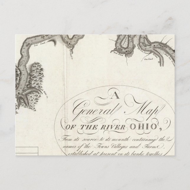 Postal Mapa General Del Río Ohio (Anverso)