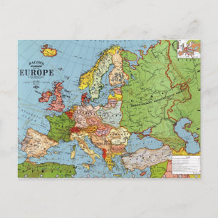 Postal Mapa general del siglo XX de la Vieja Europa