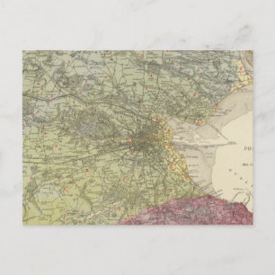 Postal Mapa geológico de Dublín